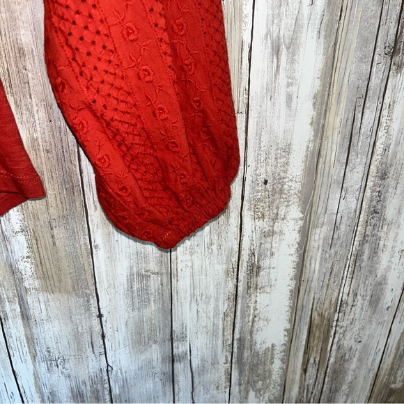 Loft Burnt Orange Peasant Blouse - Picture 3 of 5